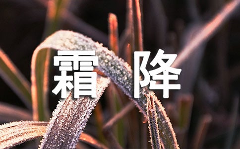 關(guān)于霜降暖心文案